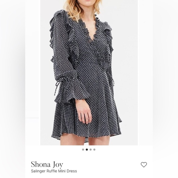 Shona Joy Black Ruffle Mini Dress size S - Picture 1 of 10